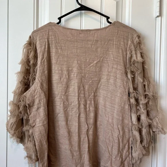 AndTheWhy 3/4 Tan Blouse - Picture 3 of 3